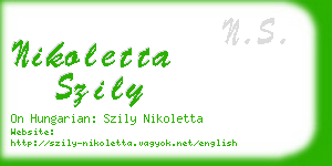 nikoletta szily business card